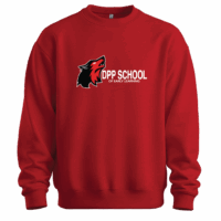 Red Crewneck Sweatshirt with DPP decal